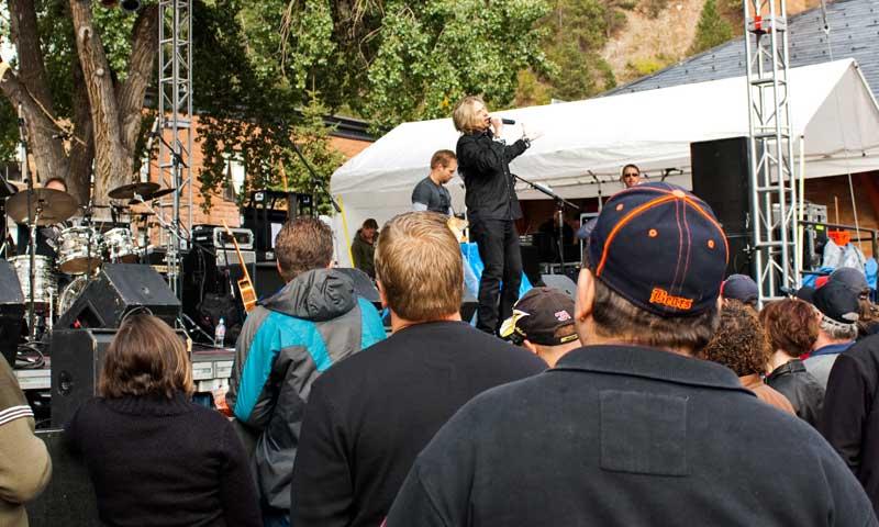Musicians playing at the Deadwood Jam in the Black Hills